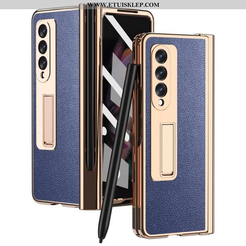 Futerały do Samsung Galaxy Z Fold 3 5G Wielofunkcyjna Skóra Liczi